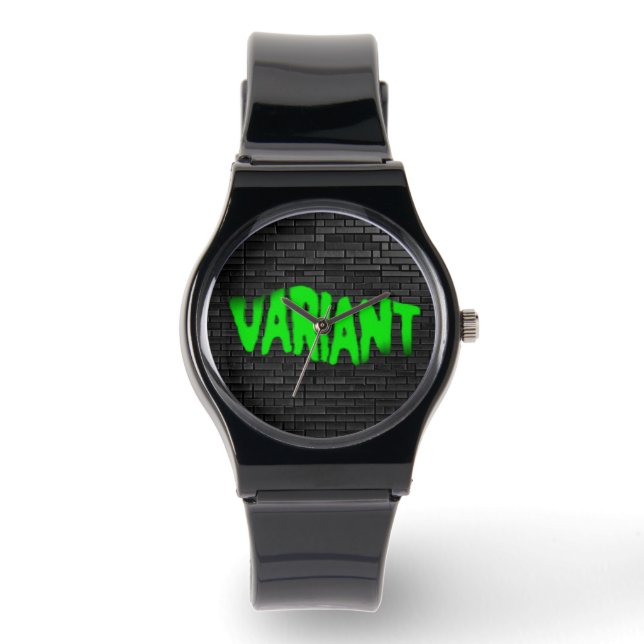VARIANT GRAFFITI Groen Unisex Silicone Strap Horlo Horloge (Voorkant)