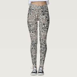 variatie in zwart-wit en diepgevroren leggings