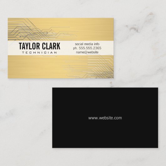 Variatie van de technicus van de printplaatcompone visitekaartje (Voorkant / Achterkant)