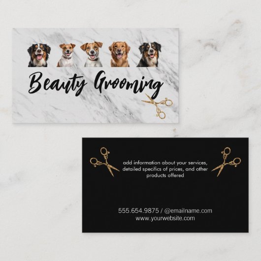 Variatie van honden | verzorging visitekaartje (Voorkant / Achterkant)