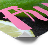 Variatie van sinaasappel van citrusvruchten, limoe poster (Hoek)