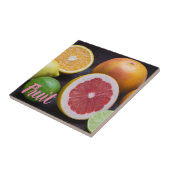 Variatie van sinaasappel van citrusvruchten, limoe tegeltje (Zijkant)