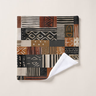 Variaties van Afrikaanse motieven in aardetinten Bad Handdoek