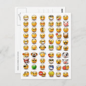 Variaties van een gezichtsemoticon briefkaart (Voorkant / Achterkant)