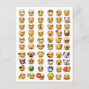 Variaties van een gezichtsemoticon briefkaart