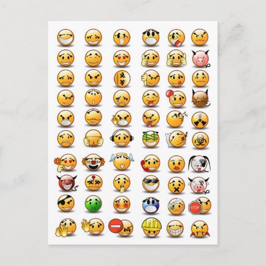Variaties van een gezichtsemoticon briefkaart (Voorkant)