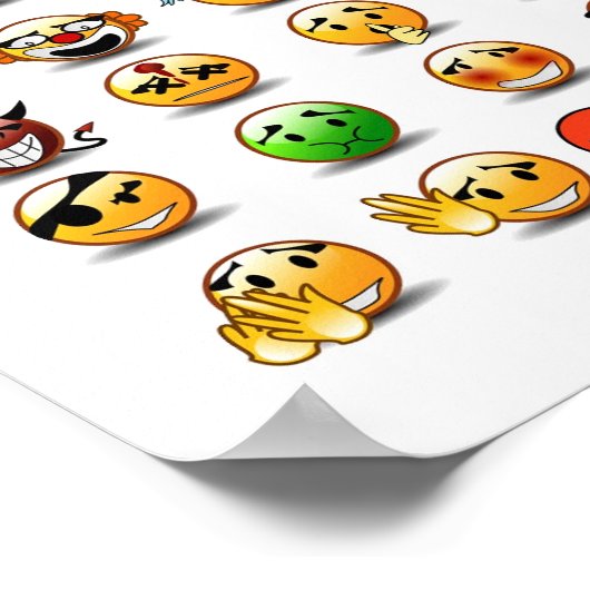 Variaties van een gezichtsemoticon poster (Hoek)