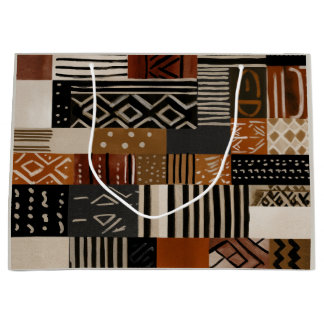 Variations of African motifs in earth tones Groot Cadeauzakje