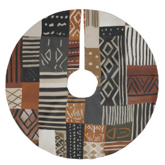 Variations of African motifs in earth tones Kerstboom Rok