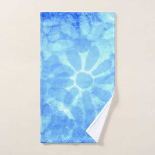 Variegated Blue Floral Daisies Bloemen Bad Handdoek (Handdoek)