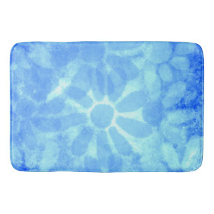 Variegated Blue Floral Daisies Bloemen Badmat