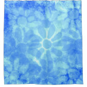 Variegated Blue Floral Daisies Bloemen Douchegordijn (Voorkant)