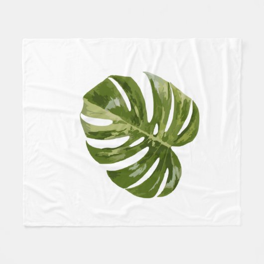 Variegated Monstera Albo Plant Art Fleece Deken (Voorkant (Horizontaal))