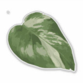 Variegated Monstera Sticker – Clear Cut Leaf (Voorkant)