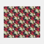 Variegated Poinsettia Pattern Holiday Fleece Deken (Voorkant (Horizontaal))