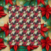 Variegated Poinsettia Pattern Holiday Fleece Deken