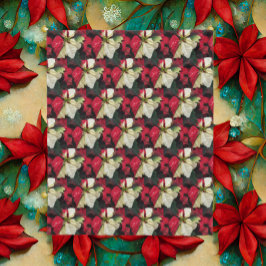 Variegated Poinsettia Pattern Holiday Fleece Deken
