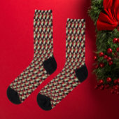 Variegated Poinsettia Pattern Holiday Sokken