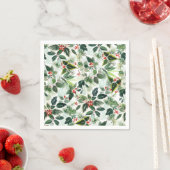 Variegated Red Winterberry Pattern Christmas Servet (Insitu)