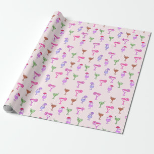 variëteit aan cocktails op roze verpakkingspapier cadeaupapier