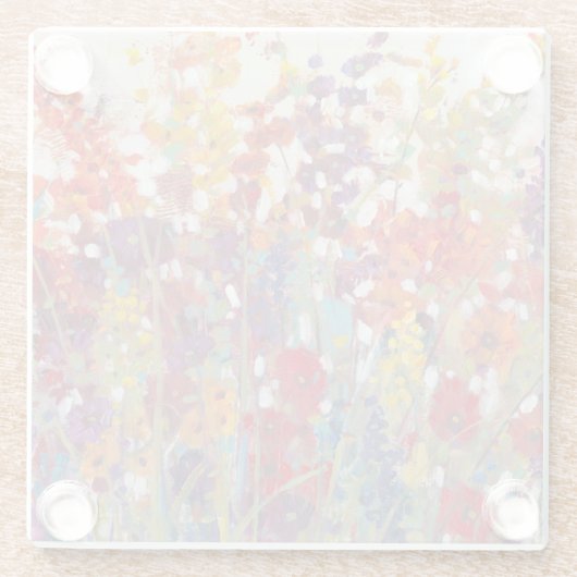 Variëteit bloemen glazen onderzetter (Achterkant)
