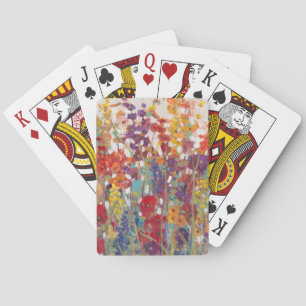 Variëteit bloemen pokerkaarten