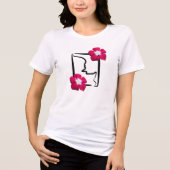 Variëteit roze zwart ontwerp Tri-Blend shirt (Voorkant)