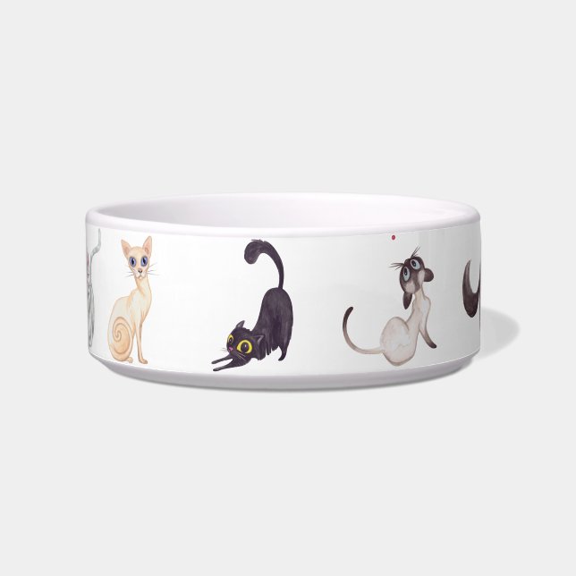 Variëteit van schattige katten ontwerp voerbakje (Voorkant)