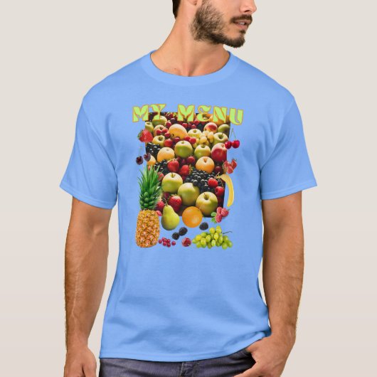 Variëteit van vers fruit met een slogan t-shirt (Voorkant)