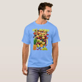 Variëteit van vers fruit met een slogan t-shirt (Voorkant volledig)