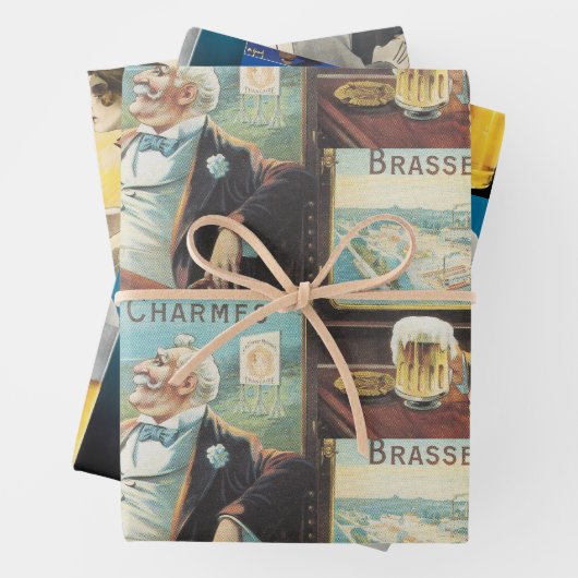 Variëteit Verpakking van drie (3) design van Inpakpapier Vel (In situ)