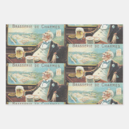 Variëteit Verpakking van drie (3) design van Inpakpapier Vel