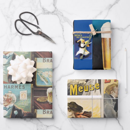 Variëteit Verpakking van drie (3) design van Inpakpapier Vel (Voorkant)