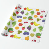 Variëteiten van kleurrijke fruit patroon cadeaupapier (Uitgerold)