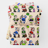 Variety 3 bladen Kerstmis inpakpapier Vel (In situ)