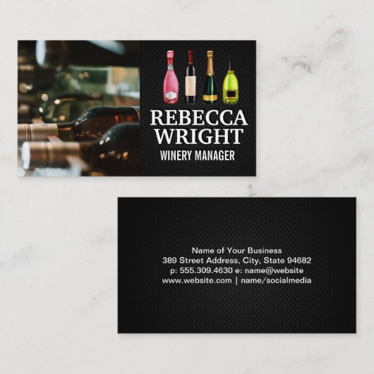 Variety Bottles of Wine  Visitekaartje (Voorkant / Achterkant)