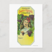 Variety Choice Lake Keuka Grapes Label Briefkaart (Voorkant)