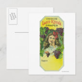 Variety Choice Lake Keuka Grapes Label Briefkaart (Voorkant / Achterkant)