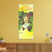 Variety Choice Lake Keuka Grapes Label Canvas Afdruk (Insitu (Woonkamer))