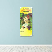 Variety Choice Lake Keuka Grapes Label Canvas Afdruk (Insitu (Houten vloer))