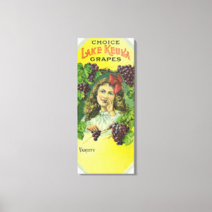 Variety Choice Lake Keuka Grapes Label Canvas Afdruk