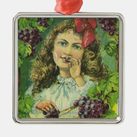 Variety Choice Lake Keuka Grapes Label Metalen Ornament (Voorkant)
