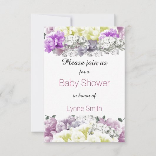Variety Floral Bouquet Baby shower Invitation Kaart (Voorkant)