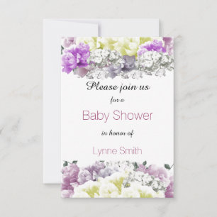 Variety Floral Bouquet Baby shower Invitation Kaart