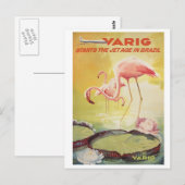 Varig Vintage Poster voor Braziliaans Briefkaart (Voorkant / Achterkant)