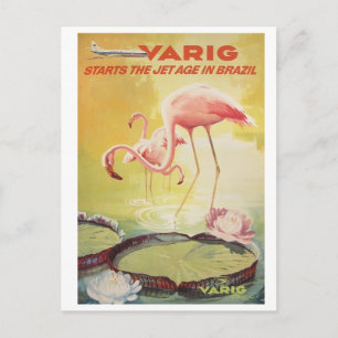Varig Vintage Poster voor Braziliaans Briefkaart