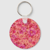 Various Blooming Flowers in Warm Pink and Purple Sleutelhanger (Voorkant)