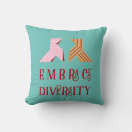 Various Paper Bow Couple Embrace Diversity Quote Kussen