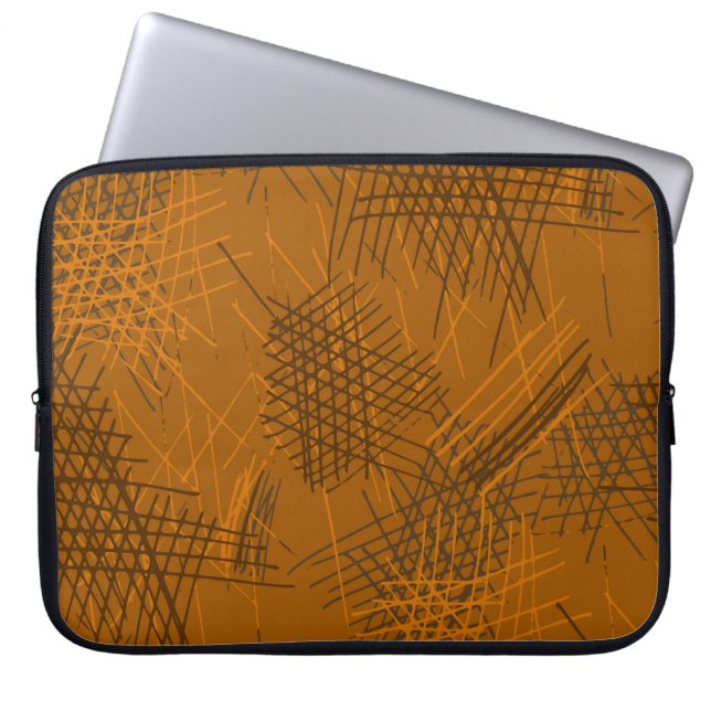 Various Pen Strokes. Seamless Texture with chaotic Laptop Sleeve (Voorkant)
