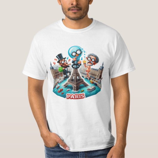 Various Places: Caffee in Paris. T-shirt Man #3 (Voorkant)